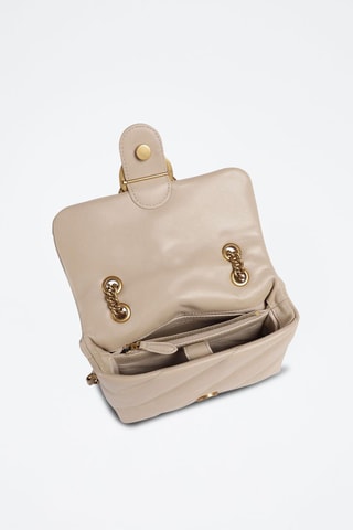 Bandolera de piel ovina napa Love Mini Puff - Dorado