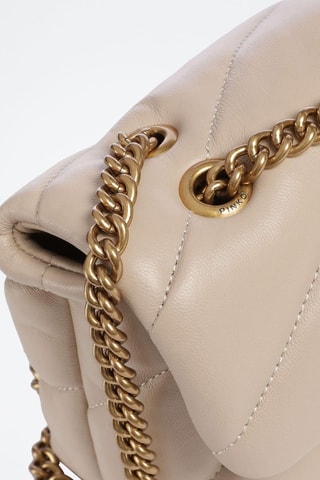 Bandolera de piel ovina napa Love Mini Puff - Dorado