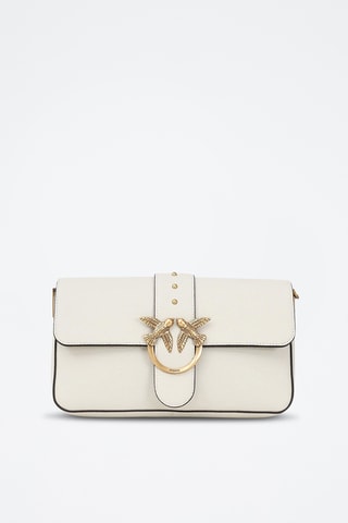 Bandolera de piel Love One Slouchy Classic - Blanco