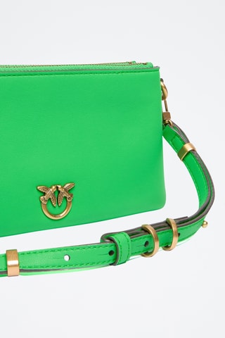 Bandolera de piel Double Mini - Verde