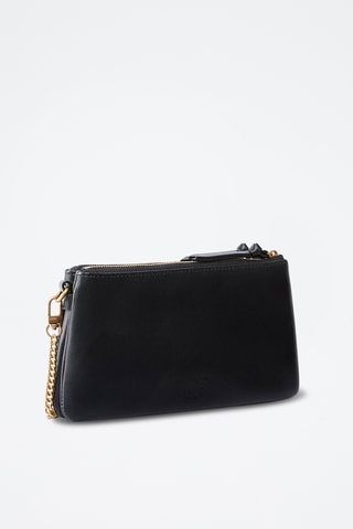 Bandolera de piel Double Mini - Negro