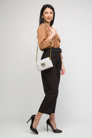 Bandolera de piel ovina Love Click Mini - Negro