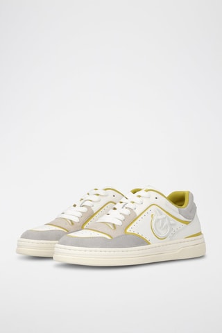 Zapatillas de piel Mandy 08 - Blanco - Blanco y gris