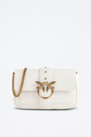 Bandolera de piel Love One - Blanco