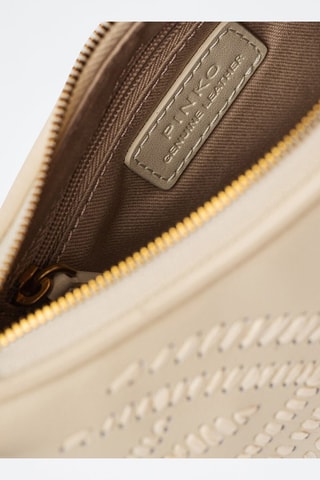 Bandolera de piel ovina Half Moon Baby - Dorado y blanco