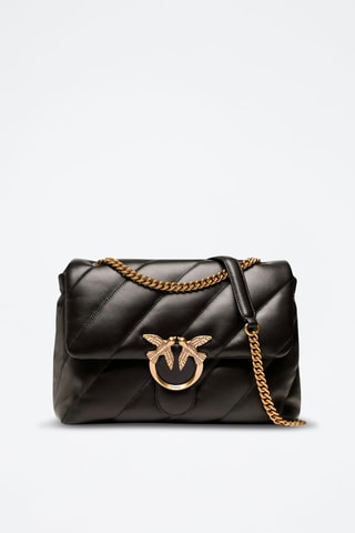 Bandolera de piel ovina Love Puff - Negro - Negro