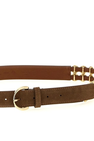 Cinturón de piel - Blanco y marrón