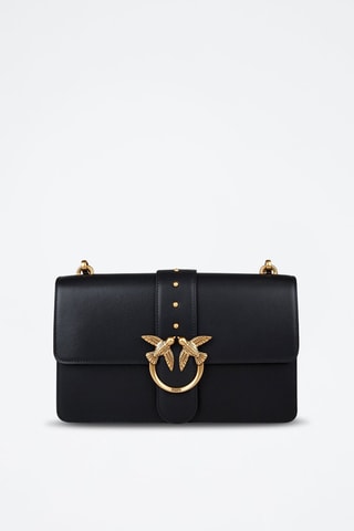 Sac bandoulière en cuir Love One - Doré et noir