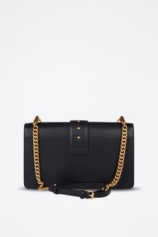 Sac bandoulière en cuir Love One - Doré et noir