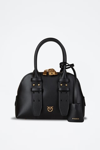 Bolso bowling de piel - Negro