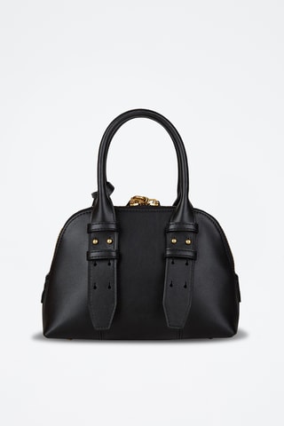 Bolso bowling de piel - Negro