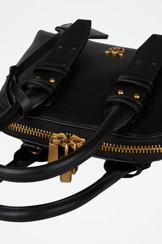 Bolso bowling de piel - Negro