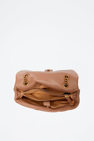 Bandolera de piel Love Puff - Camel - Dorado