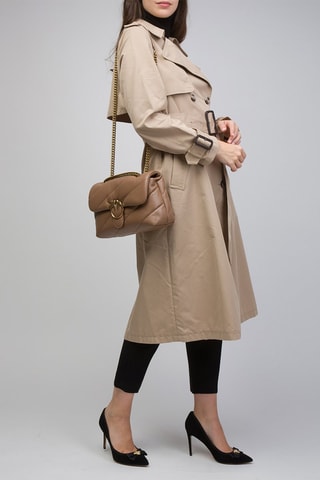 Bandolera de piel Love Puff - Camel - Dorado