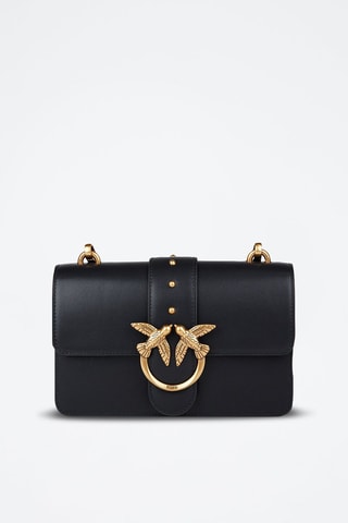 Sac bandoulière en cuir Love One - Doré et noir