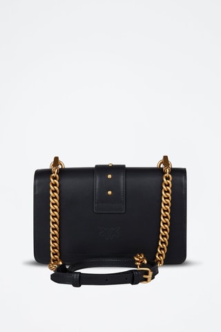 Sac bandoulière en cuir Love One - Doré et noir