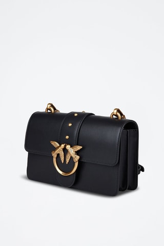 Sac bandoulière en cuir Love One - Doré et noir