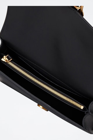 Sac bandoulière en cuir Love One - Doré et noir