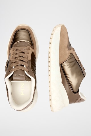 Zapatillas de piel de cuña - Gris