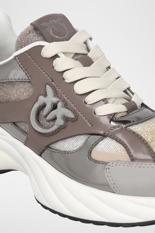 Zapatillas de piel con plataforma - Gris