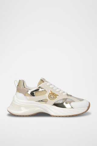 Zapatillas de piel con plataforma - Gris