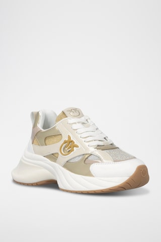 Zapatillas de piel con plataforma - Gris