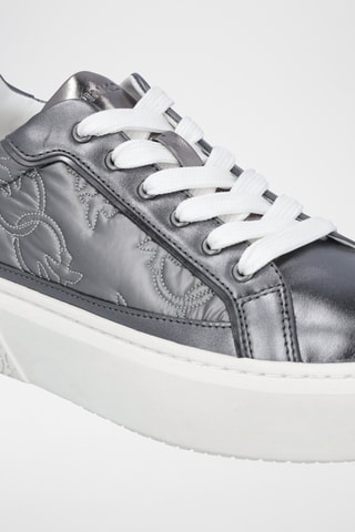 Zapatillas de piel con plataforma - Gris