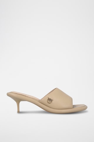 Sandalias de piel de tacón - Amarillo