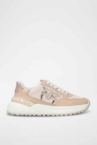 Zapatillas de piel de cuña - Rosa