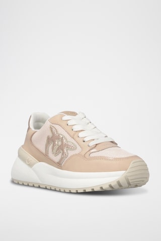 Zapatillas de piel de cuña - Rosa