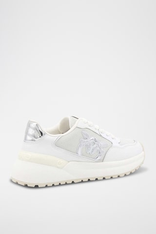 Zapatillas de piel de cuña - Blanco