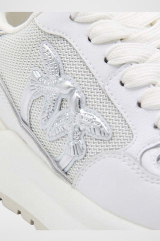 Zapatillas de piel de cuña - Blanco