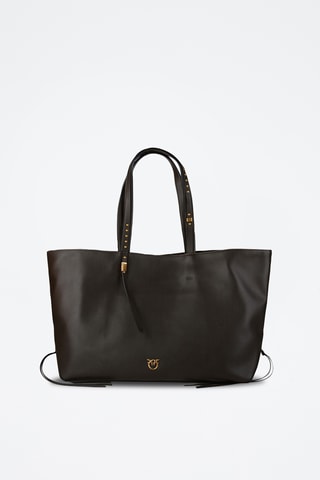 Bolso shopper de piel - Negro