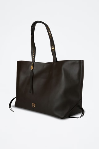Bolso shopper de piel - Negro