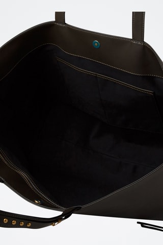 Bolso shopper de piel - Negro