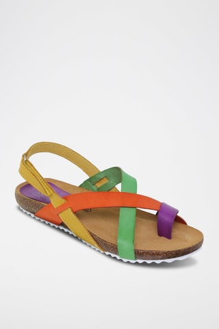 Sandali in pelle Blusandal - Verde, giallo, arancione e viola