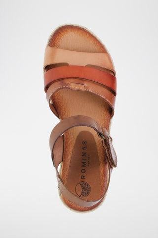 Sandales compensées en cuir - Multicolore