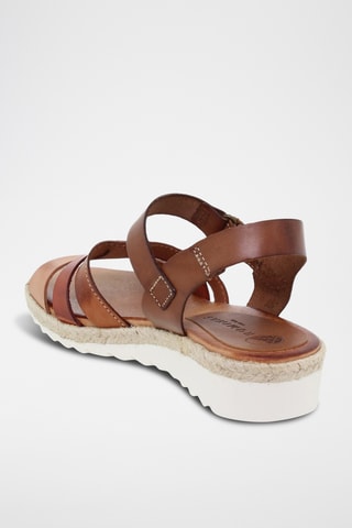 Sandales compensées en cuir - Multicolore