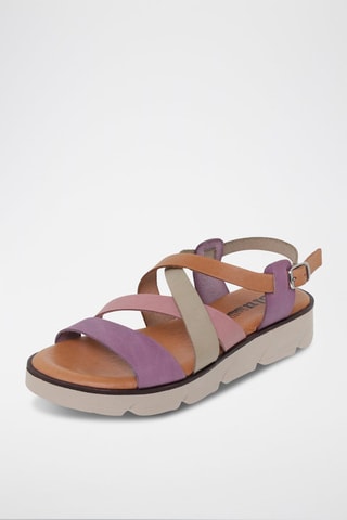 Sandales avarca en cuir  Blusandal - Marron, violet et rose