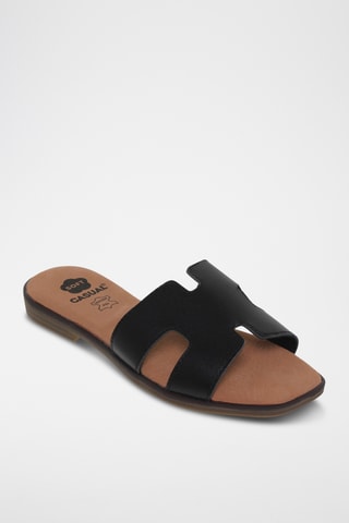 Ciabatte in pelle - Nero