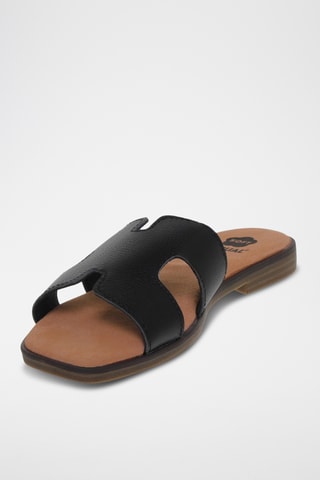 Ciabatte in pelle - Nero