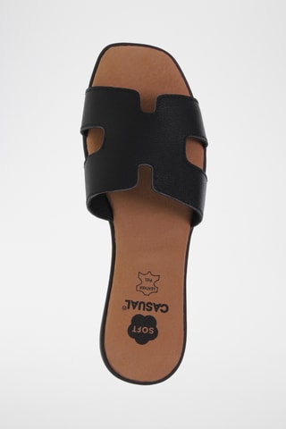 Ciabatte in pelle - Nero