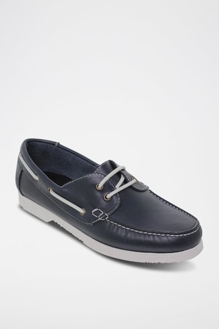 Chaussures bateau en cuir - Bleu