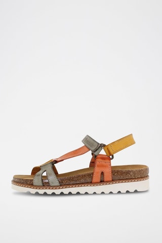 Sandales en cuir  Blusandal - Jaune, orange et gris