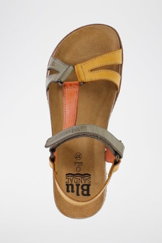 Sandales en cuir  Blusandal - Jaune, orange et gris