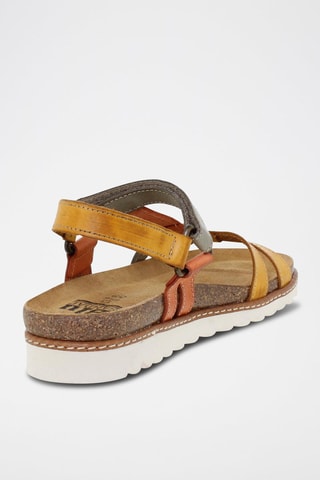 Sandales en cuir  Blusandal - Jaune, orange et gris