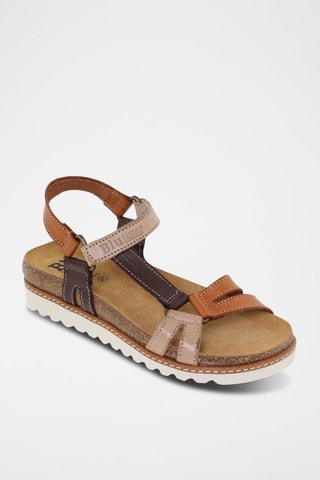 Sandales en cuir  Blusandal - Marron et rose