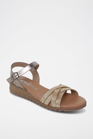Sandali in pelle Blusandal - Beige e argentato