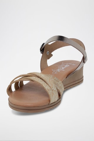 Sandali in pelle Blusandal - Beige e argentato