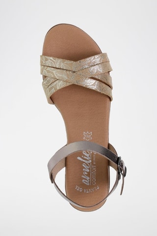 Sandali in pelle Blusandal - Beige e argentato
